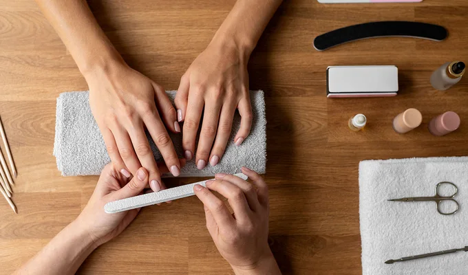 Upscale nail salon interior welcoming returning clients