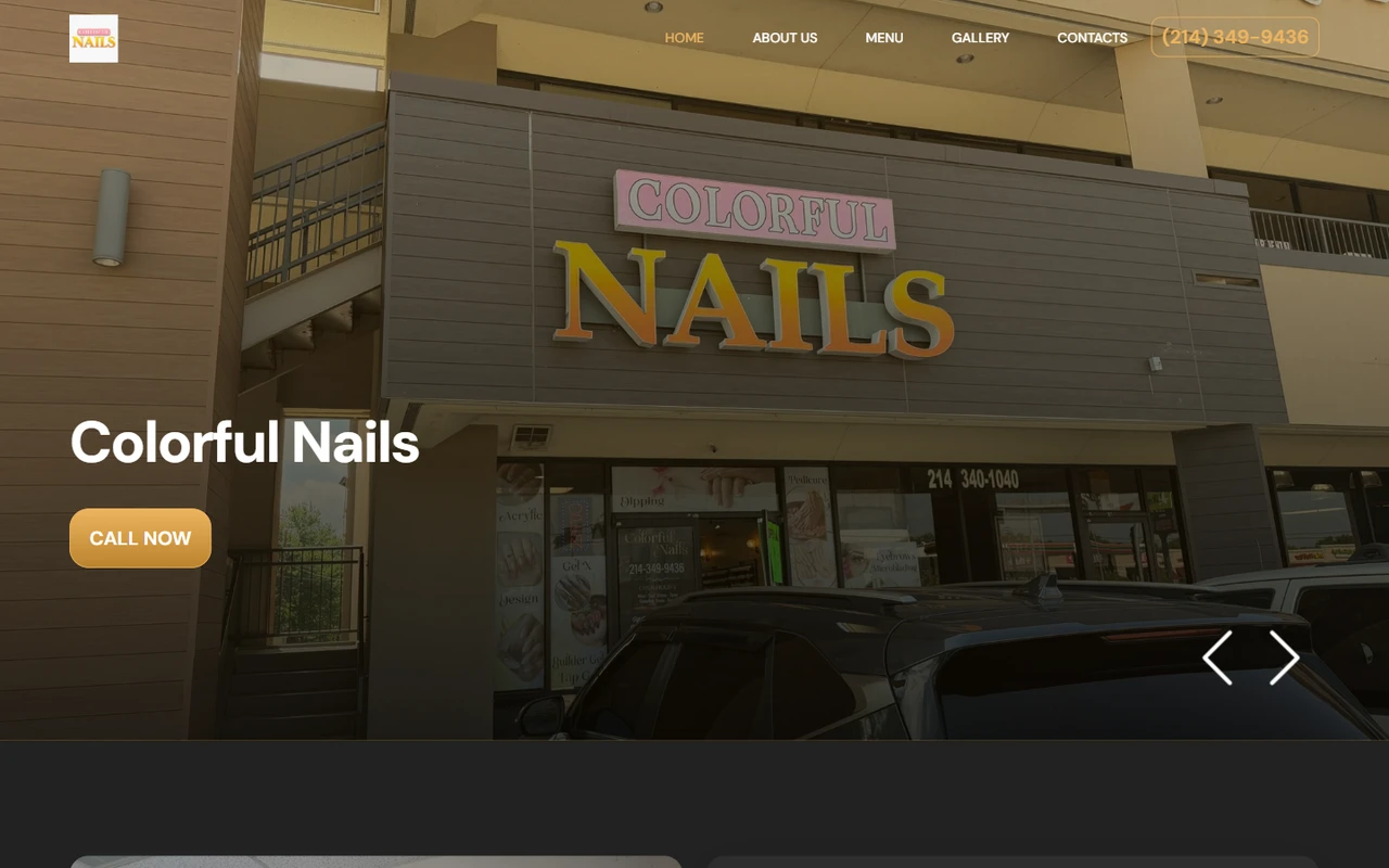 Colorful Nails Dallas website preview